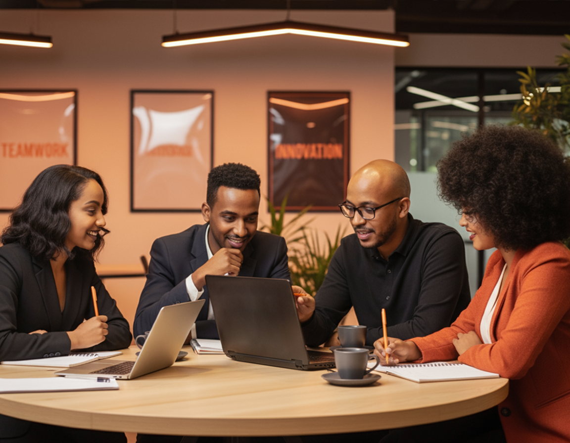 Creative team collaborating